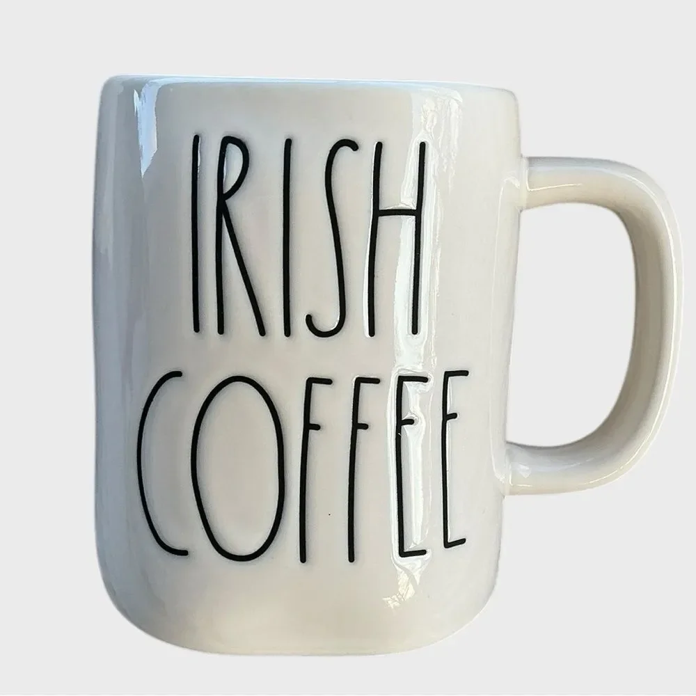 Rae Dunn IRISH COFFEE Double Sided Coffee Mug St. Patrick’s Day NWT